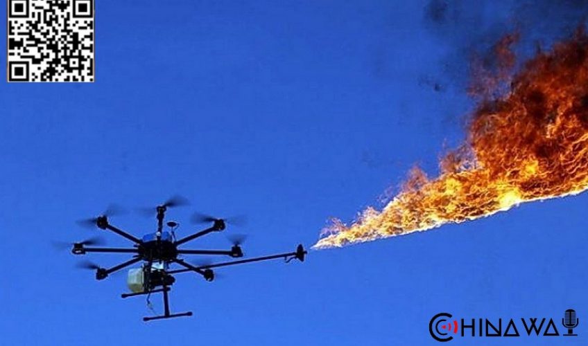 В Китае уничтожили гнезда агрессивных ос с помощью дрона-огнемета