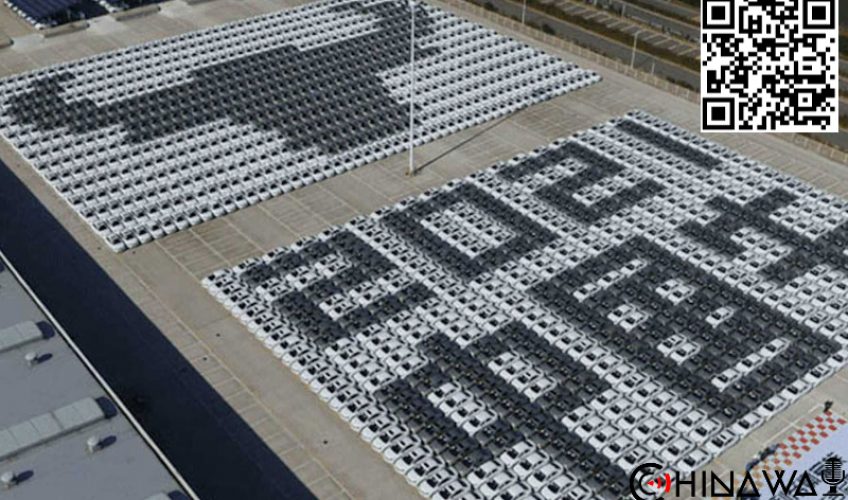 В Китае построили самую большую в мире мозаику из машин