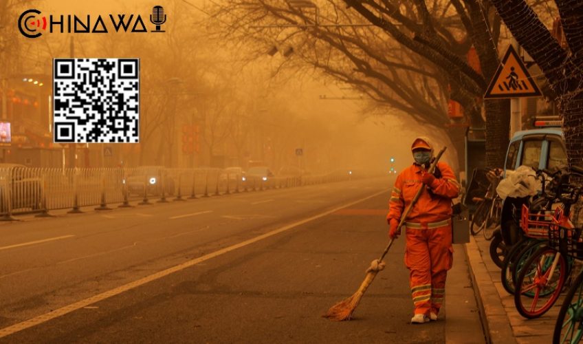 На Пекин обрушилась вторая за март песчаная буря