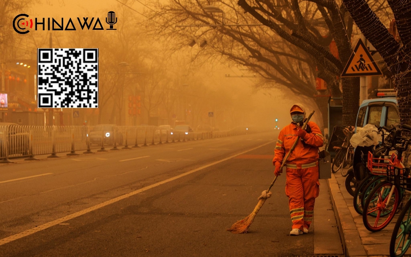 В Китае на провинцию Ганьсу обрушилась песчаная буря